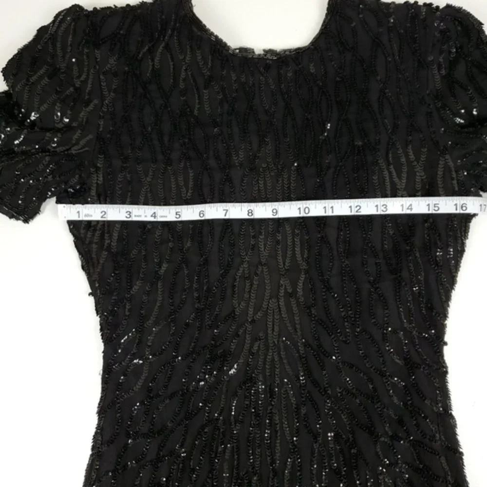 Vintage Laurence Kozar black sequined dress - Picture 4 of 11